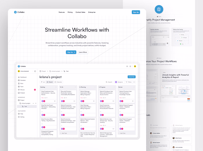 Collabo Project Management - Landing Page