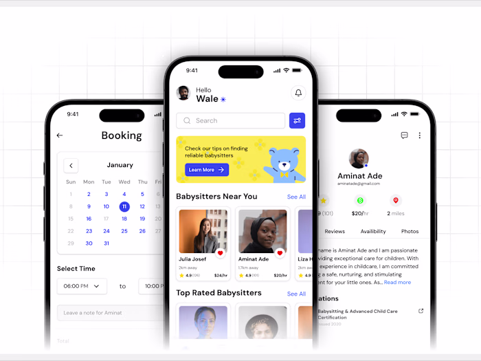 A babysitter hiring application
