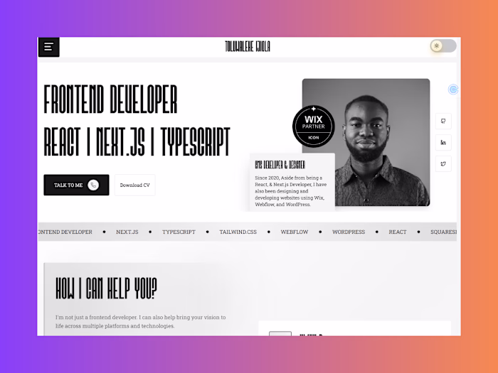 My portfolio, toluijiola.com (http://toluijiola.com), is
