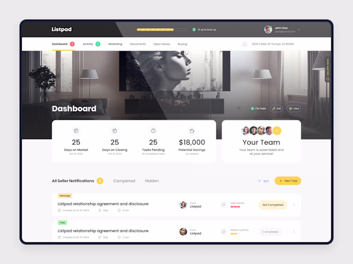 Real Estate SaaS Dashboard