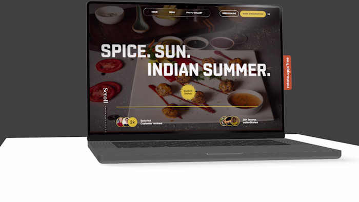 Indian Summer restaurant - Website Redesign
