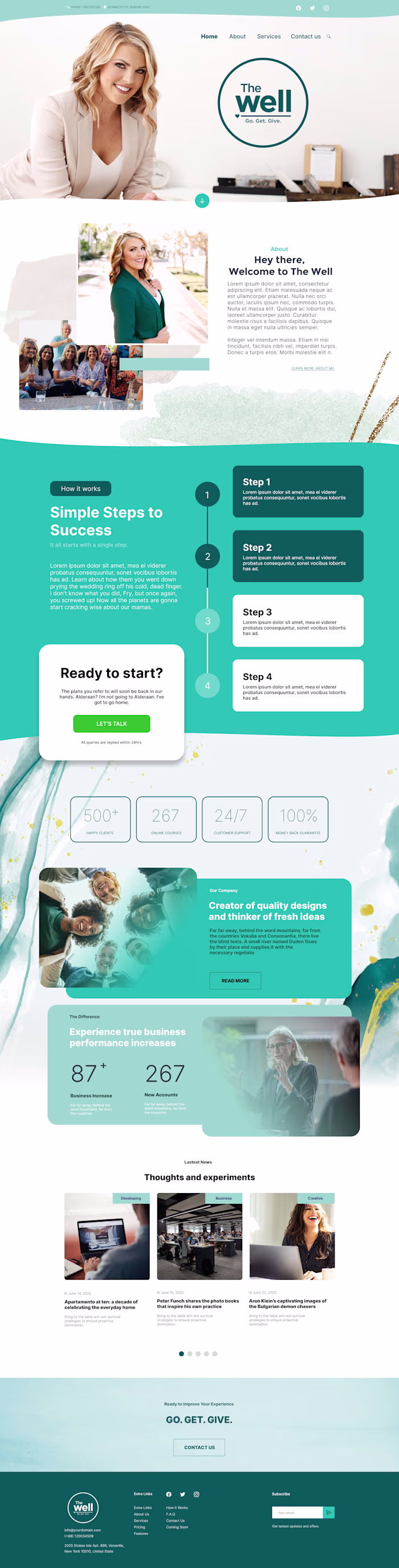 Web Design for a Wellness Coach Website