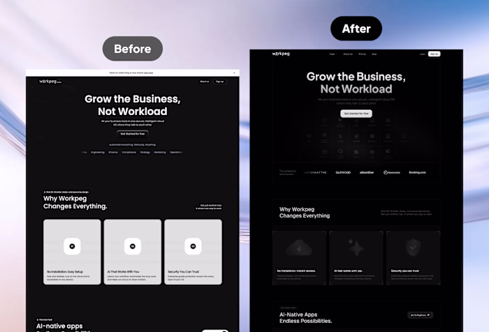 Workpeg Homepage Redesign