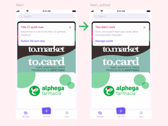 User-friendly alert messages for an e-commerce app