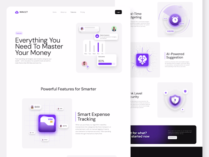 Master your money with style 💸 I designed this Features Pag...