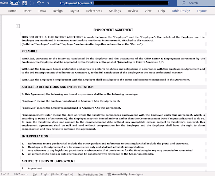 Employment Agreement