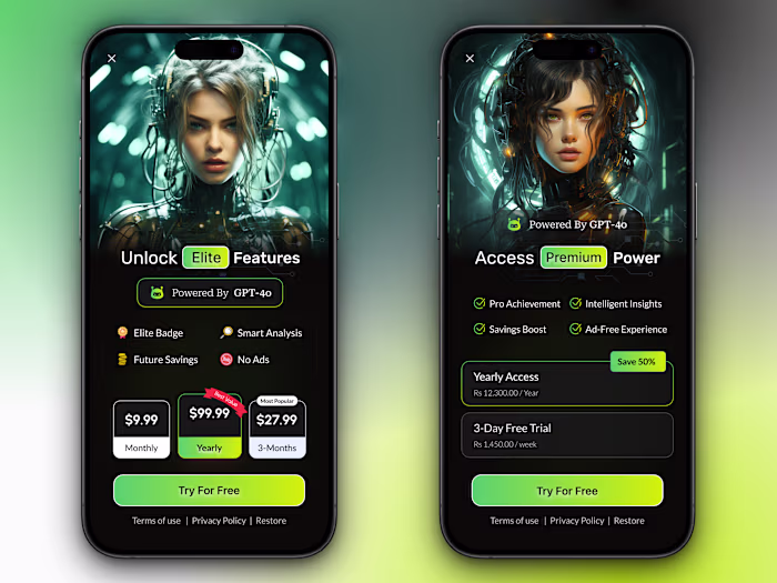 Premium Subscription Screen UI — Mobile Paywall Design