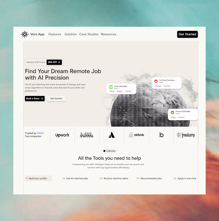 Not every hero sections needs gradients to feel premium.