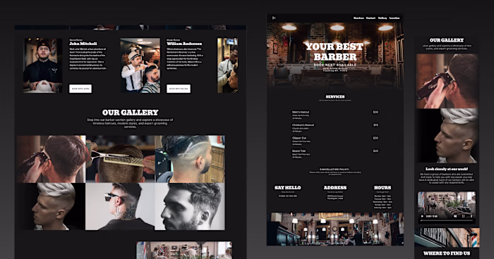 Your Best Barber - Responsive Framer Template
