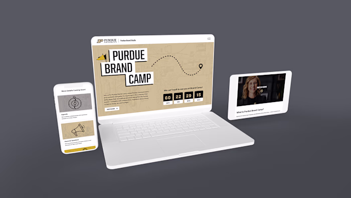 Purdue University "Purdue Brand Camp" Event Landing Page