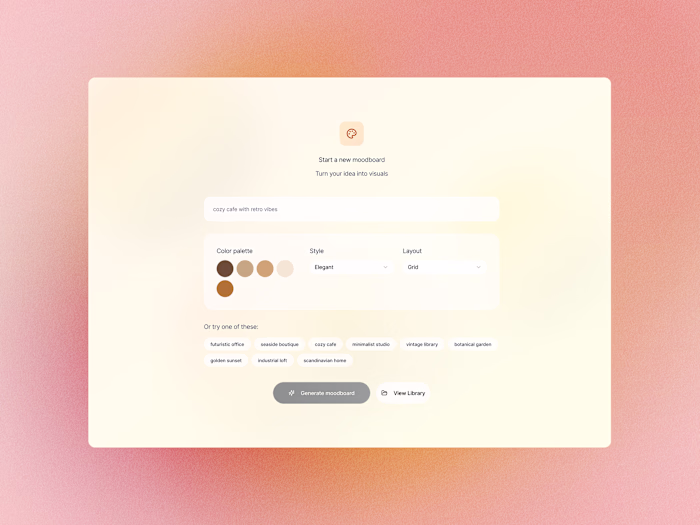 AI moodboard generator