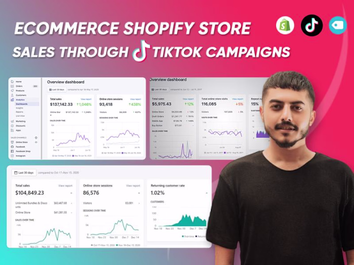 eCommerce Shopify store sales through TikTok Ad campaigns