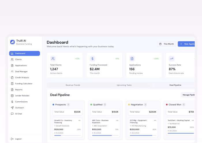 Trulli AI — AI-Powered Funding & Lender Intelligence Platform