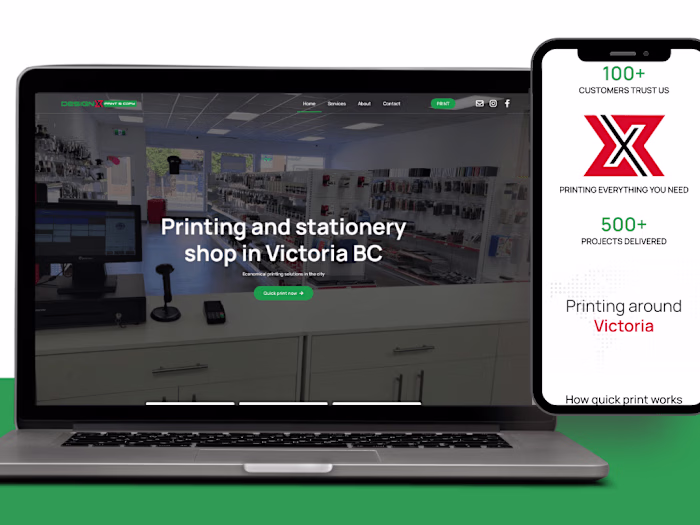 Elementor Website For DesignX Print