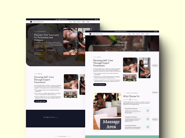Origin Wellness Spa - Framer Website Development