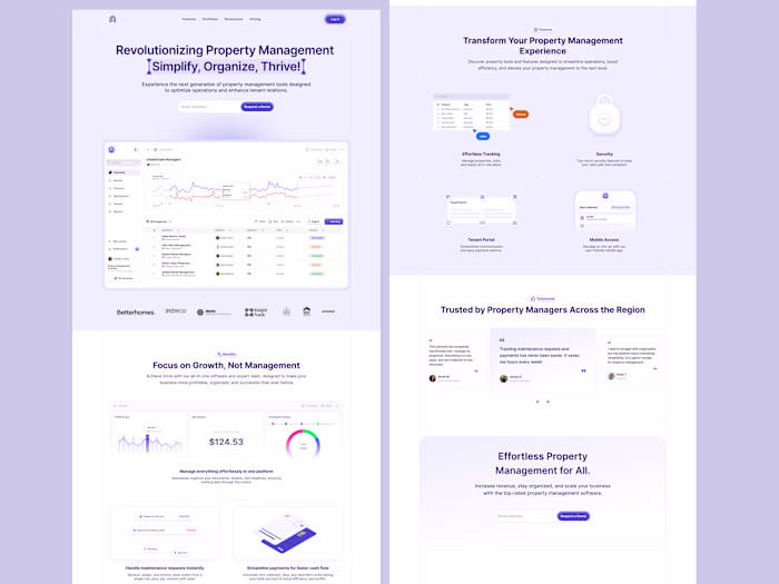 Landing Page for Property Management Solution