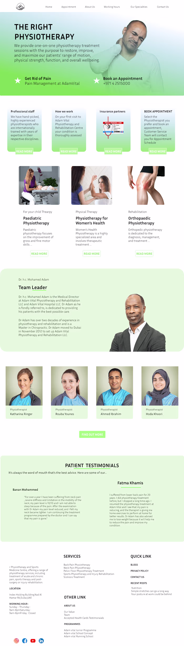 Landing page for physio | Portfolio piece