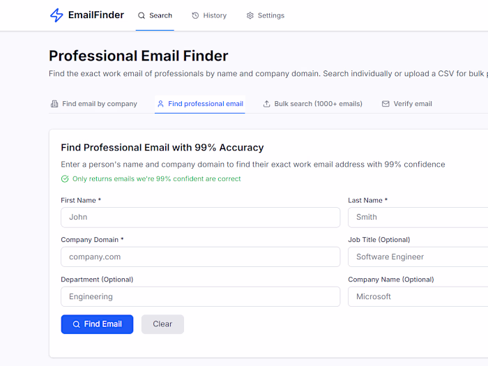 email finder tool for minimvp