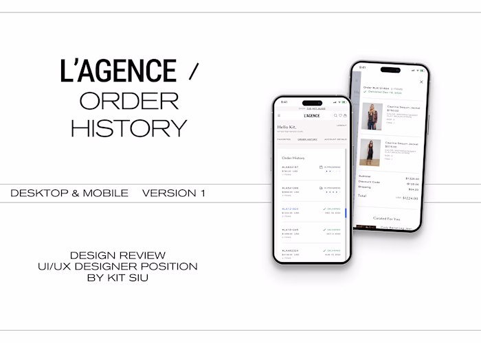 L’AGENCE Account Page Redesign – UX/UI Case Study