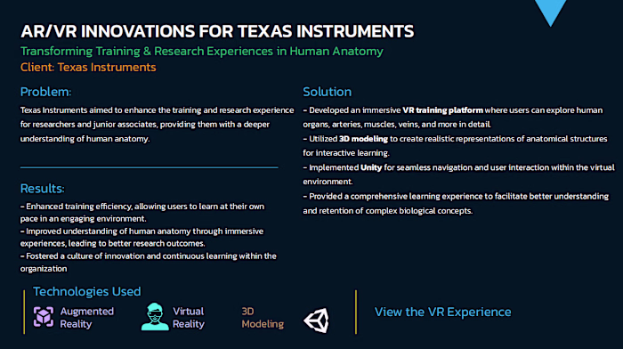 AR/VR INNOVATIONS FOR TEXAS INSTRUMENTS
