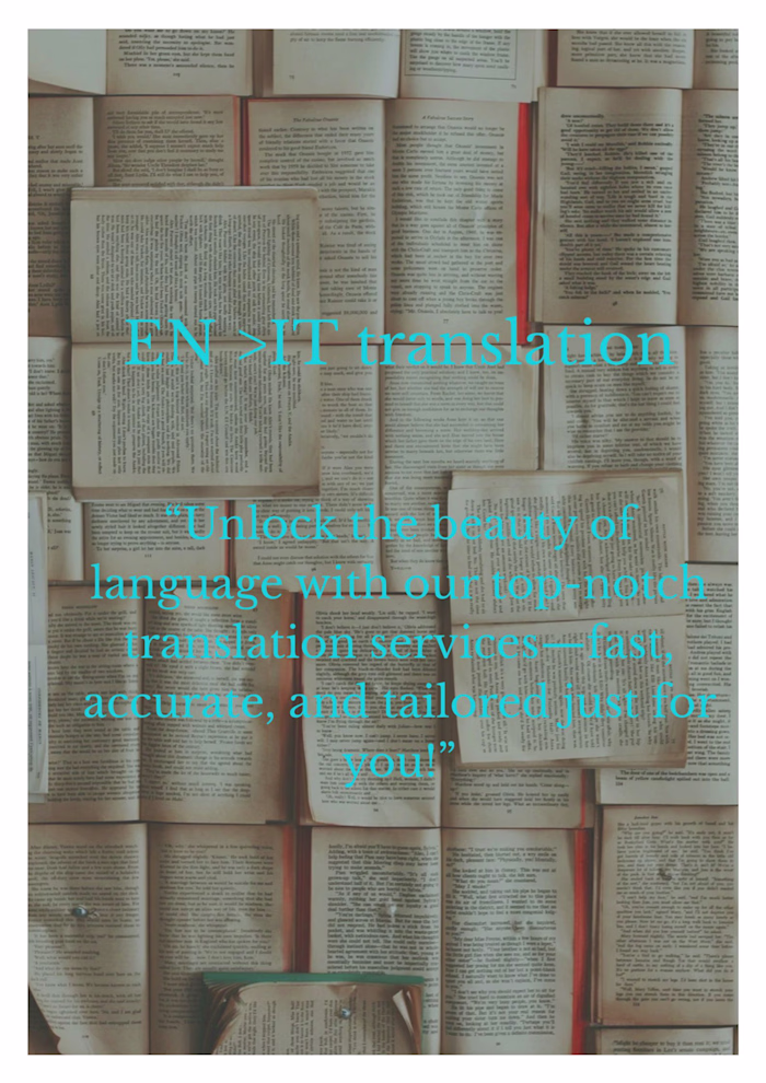 Italian translation of 4 novels. 