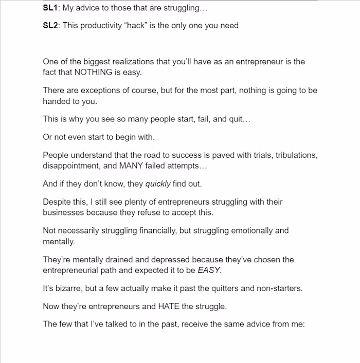 Daily Email Marketing for Mindset and Performance Coach