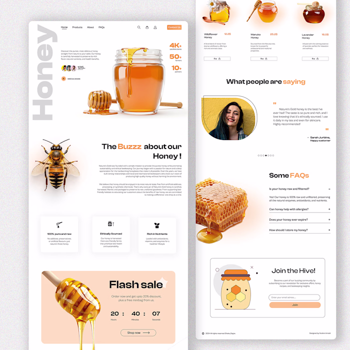 Landing page UI design