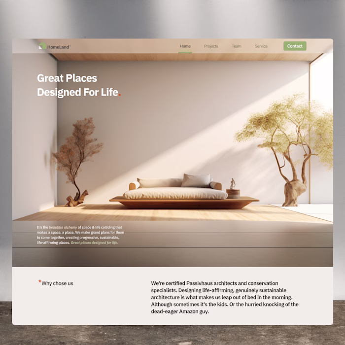 Landing Page - Architecture and Interior Agency 