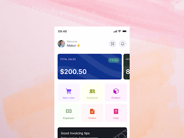 Modern Sales and Invoicing Dashboard Design