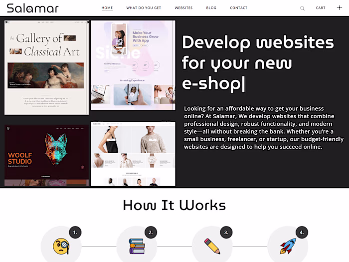 E-shop for pre-designed websites