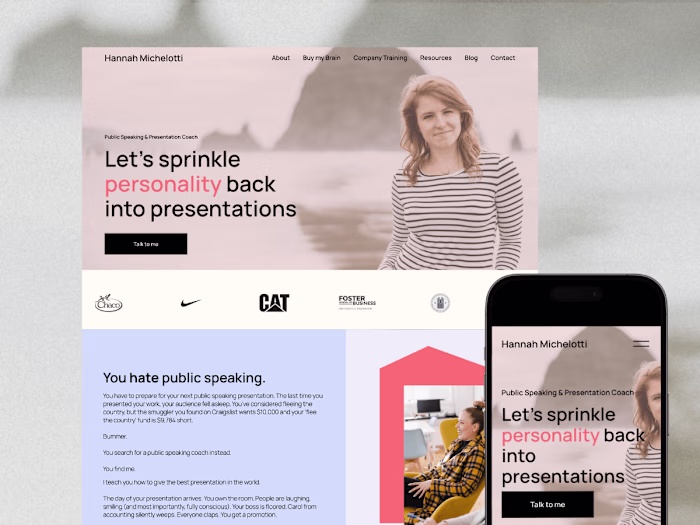 Squarespace Website Redesign for a Public Speaking Coach