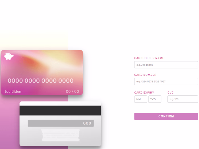 💳 Interactive Credit Card Form