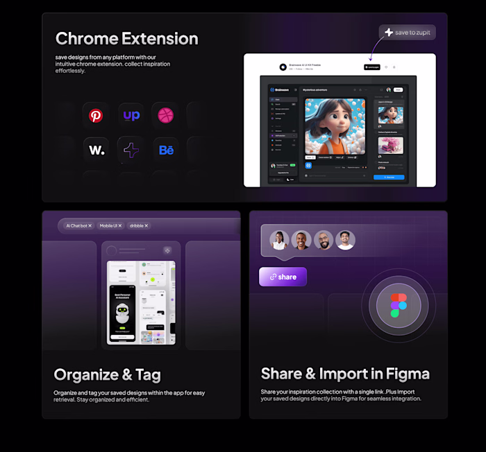 Landing Page – SaaS for Designers' Inspiration Management