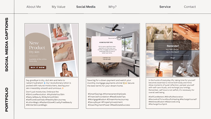 Social Media (Instagram) Captions with relevant hashtags
