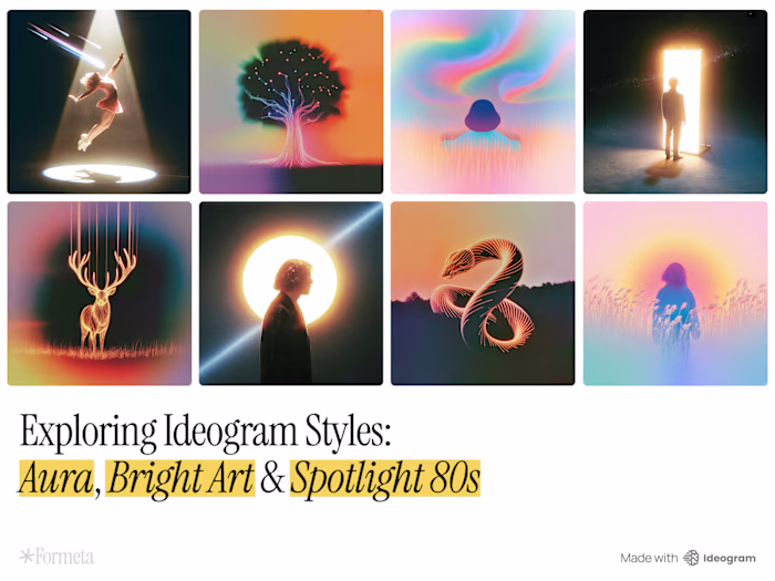 Exploring Ideogram Styles: Aura, Bright Art & Spotlight 80s
