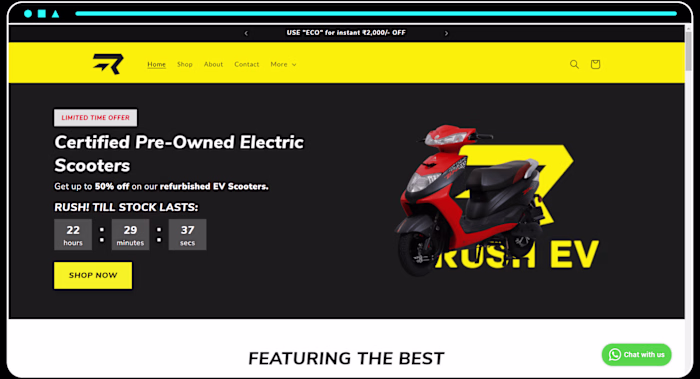 Rush EV Shopify Website