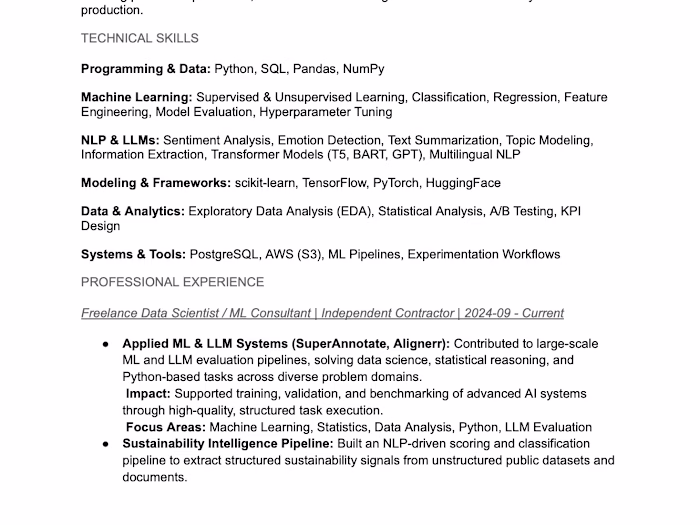 Summary of the work I've