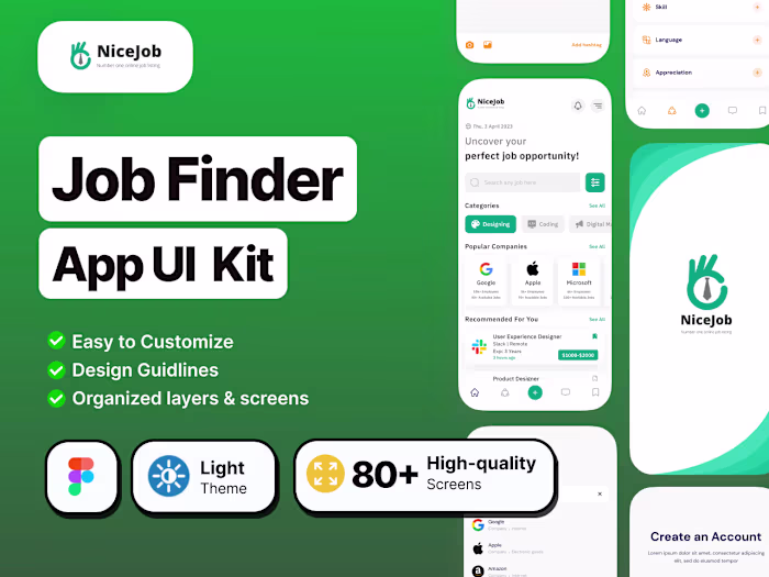 Nice Job - Job Finder App UI 