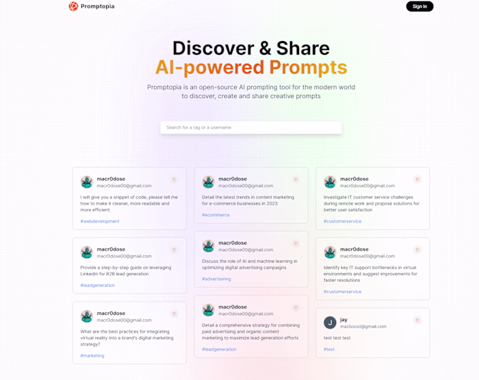 Promptopia - AI prompt sharing