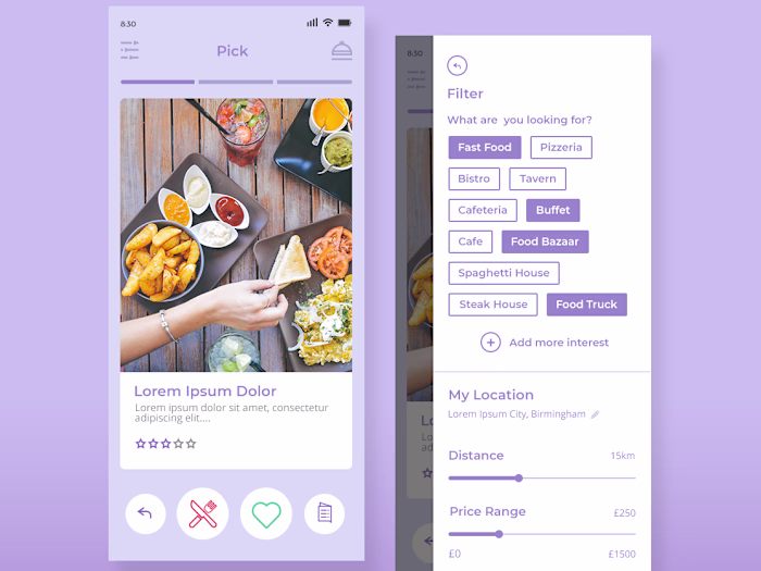 Feast On! UI concept app