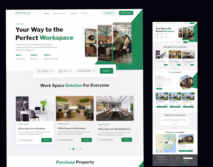 Co-Working Place Langing Page