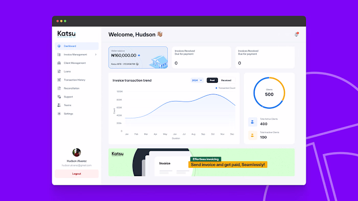 Invoicing for Businesses / Main Dashboard :: Behance