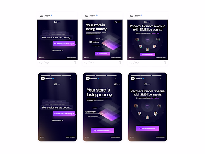 Recent ad designs for liverecover