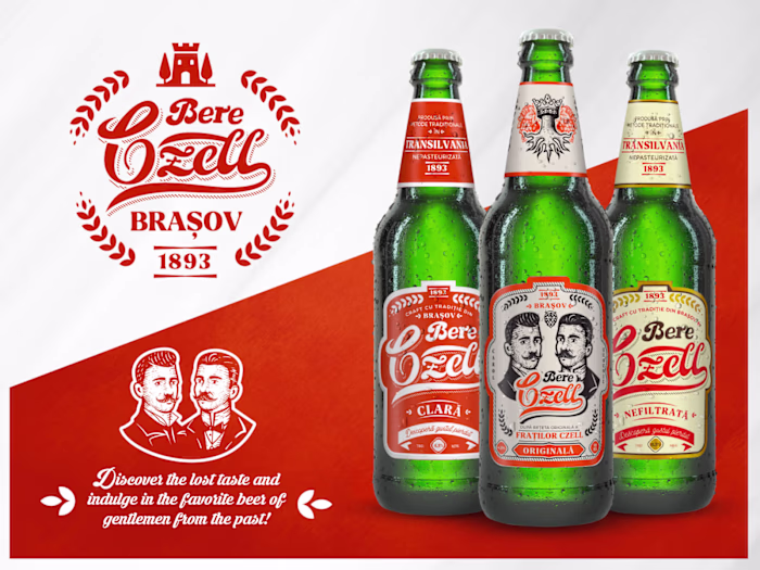 Logo and brand identity for "Bere Czell Brasov"