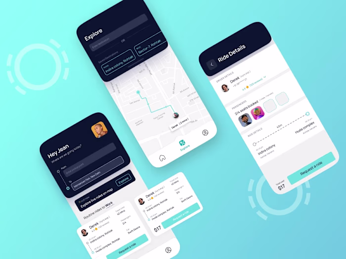 🚗 Carpool App Design - concept