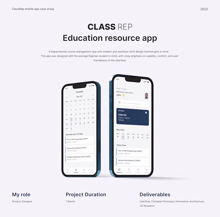 Class Rep Ed Resource App  (Design+Dev+Integration)