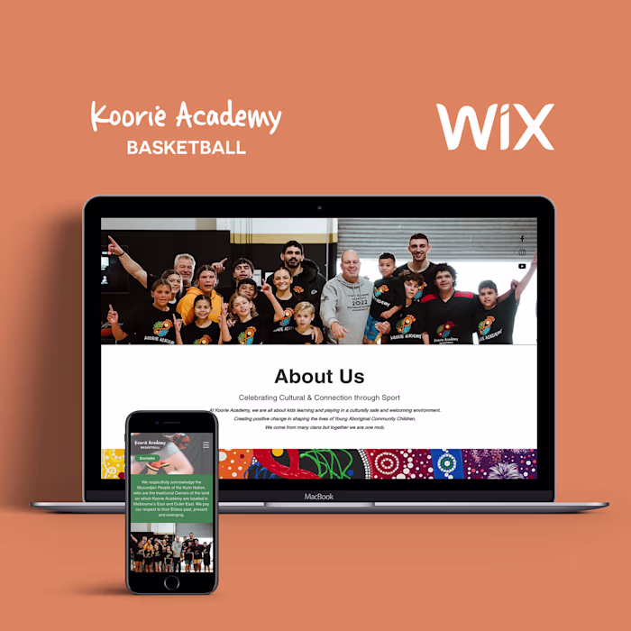 Lovely Wix based branded website for Basketball Academy