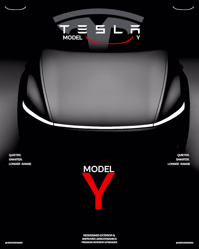 Made a poster for Tesla model Y. The idea behind it was, I F...