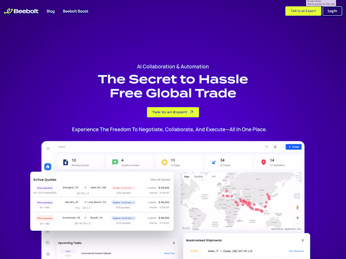 Beebolt shipping container web app