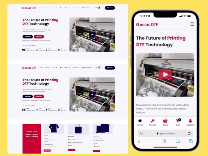 DTF Printing website design and development using WordPress ...